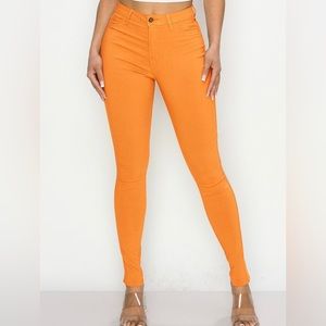 JC JQ JEANS 👖 SKINNY HIGH-WAIST JEANS(Orange) SZ L NWT